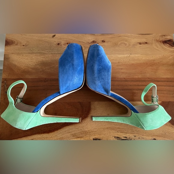 BCBGeneration Lin Color Block Peep Toe Suede Stiletto - Size 8.5 - Picture 3 of 14